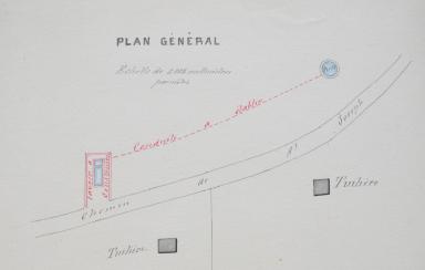 Plan gnral de la conduite entre le puits et le lavoir de Saint-Joseph, 1867