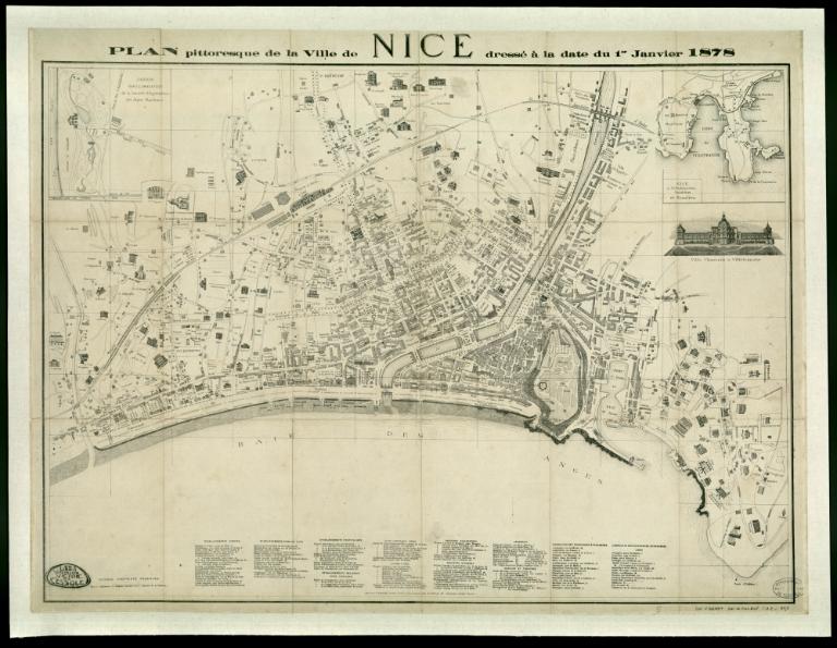 Carte Nice pittoresque - 1878