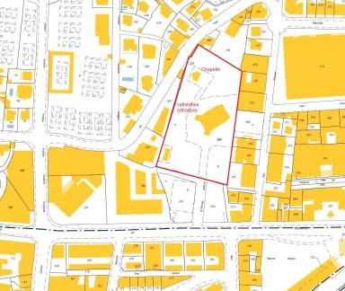Plan de masse et de situation de la cathédrale othodoxe à partir du cadastre@Plan de masse et de situation de la cathédrale othodoxe à partir du cadastre