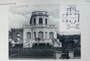 Pavillon de repos, photographie et plan vers 1925.