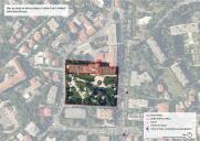 Plan du jardin du Riviera Palace en 2018 avec les cnes de vision correspondant aux photographies du dossier, DAO Marie Hrault.