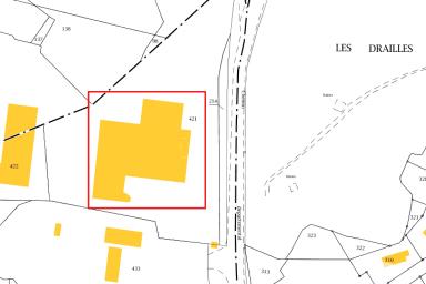 Extrait cadastral de la commune Roquefort-la-Bdoule section AC, chelle d'origine 1/1250