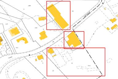 Extrait cadastral de la commune Roquefort-la-Bédoule section AA, échelle d'origine 1/1250