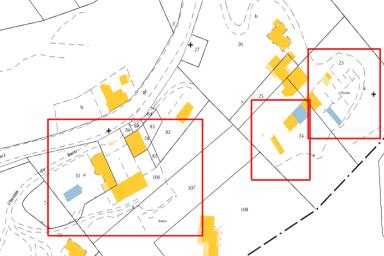 Extrait cadastral de la commune Roquefort-la-Bédoule section AA, échelle d'origine 1/1250