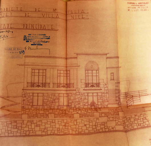 Demande de permis de construire, juillet 1939, Louis Heitzler architecte, lvation de la faade principale (cote 2T921 292).