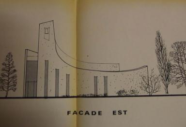 Chapelle, lvation Est (en ralit Ouest), Beyersdorf architectes, octobre 1973