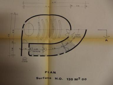 Plan de la chapelle, Beyersdorf architectes, octobre 1973