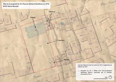 Plan de la propriété de M. Pearson-Richard Hardisson en 1870, DAO Marie Hérault.
