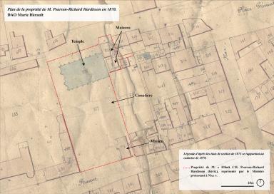 Plan de la proprit de M. Pearson-Richard Hardisson en 1870, DAO Marie Hrault.