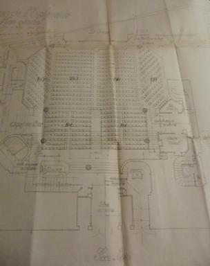 Cinéma L'Esplanade, plan du parterre, demande de permis de construire, Honoré Aubert architecte, mai 1929 (cote 2T562 580)