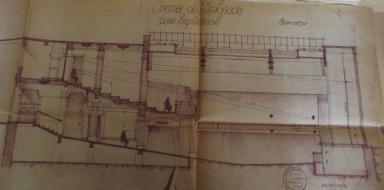 Cinéma L'Esplanade, coupe longitudinale de la salle, demande de permis de construire, Honoré Aubert architecte, mai 1929 (cote 36 W 29)