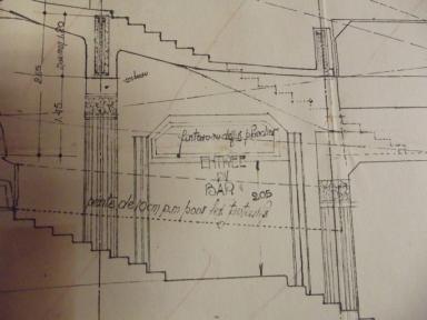 Cinéma L'Esplanade, détail de la décoration des piliers, demande de permis de construire, Honoré Aubert architecte, mai 1929 (cote 36 W 29)