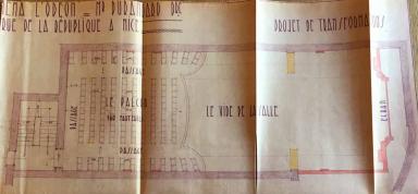 Cinéma Odéon, demande de permis de construire, A. Fabre architecte, septembre 1941 (cote 2T951 209), plan du balcon