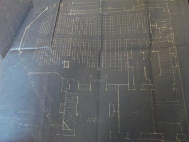 Demande de transformation du cinéma, Jules Febvre architecte, juillet 1912 (cote 2T271 353), plan de l'entrée et du parterre