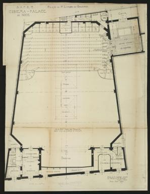 Cinéma Paris Palace. Demande de permis de construire. Charles Bellon et Charles Bernard architectes, avril 1920 (permis 2T312 120), plan du balcon