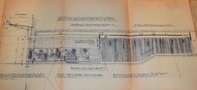 Cinéma Paris Palace. Demande de permis de construire pour modifier le cinéma. Georges Peynet architecte, avril 1959 (permis 578 W 91). Elévation du couloir d'entrée