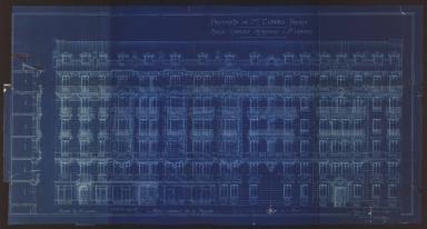 Demande de permis de construire, mars 1907, Charles Bellon architecte, lvation des faades sur rue (cote 2T212 225).