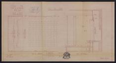 Cinma Odon, demande de permis de construire, L. J. R. Barbon architecte, juin 1954 (cote 4 W 160 298/54), plan du parterre et lvation 