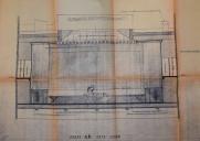Cinma Paris Palace. Demande de permis de construire pour modifier le cinma. Georges Peynet architecte, avril 1959 (permis 578 W 91). Elvation ct cran.