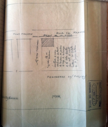Demande de permis de construire, Flix Biasini architecte, aot 1927, plan de situation (cote 2T491 550).