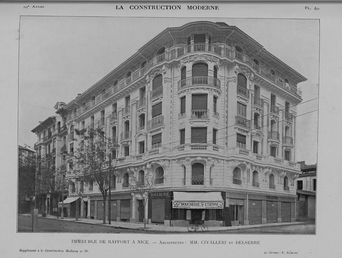 L'immeuble des 48 et 50 rue Vernier. Dans La construction moderne n7, fvrier 1914.
