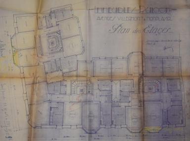 Immeuble Pulcioni, av. Villermont et Monplaisir, Nice, plan des étages.