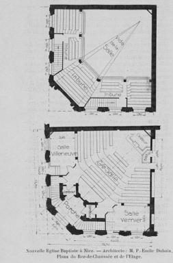 Plan de l'intrieur. Publication dans la revue "La construction moderne", 1911.