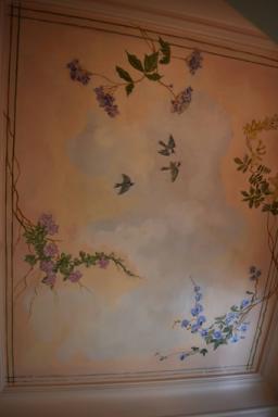 Plafond peint, villa Josette, rue Michel-Ange.@Appartement au 1er tage. Dtail d'un plafond.