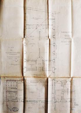 Demande de permis de construire, mars 1931, Florestano di Fausto architecte, plan du rez-de-chaussée (cote 2T655 685).