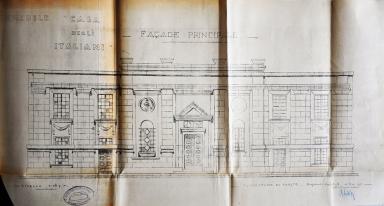 Demande de permis de construire, mars 1931, Florestano di Fausto architecte, façade principale (cote 2T655 685).