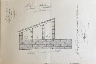 Plan en élévation du lavoir de Foncastellan à Bauduen