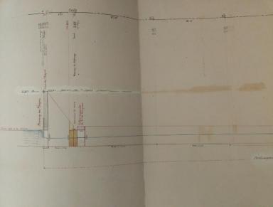 Profils en long et en travers du canal d’irrigation des Bégons dressés par l'ingénieur ordinaire Hoslin, Sillans-la-Cascade, 1867