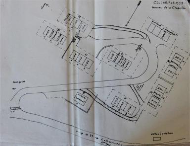 Plan à main levé du hameau de la Chapelle, sans date.