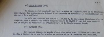 Information sur les hameaux de forestage de Harkis de Collobrires, 1973.@Compte-rendu de la runion ministrielle concernant les hameaux de forestage de Collobrires, 5 avril 1973.
