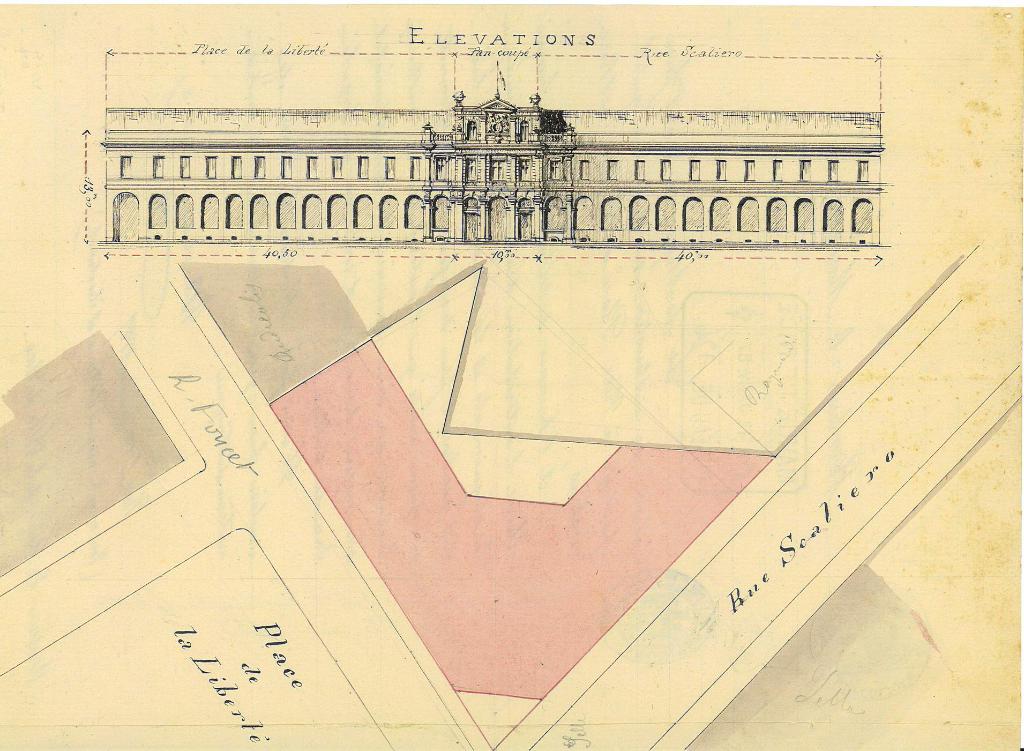 [Bureau de poste, place Wilson, Nice], lvations, 1877.
