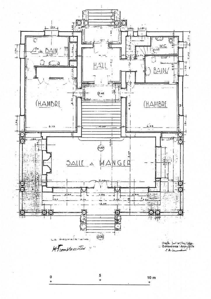  [Villa Belle Aube  Antibes. Plan du rez-de-chausse surlev.], 1937.