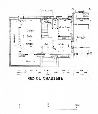 [Villa Lonie  Antibes. Plan du rez-de-chausse.] 1936.