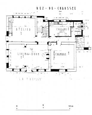 [Villa La Madone au Cap d'Antibes. Projet d'agrandissement. Plan du rez-de-chausse.] 1954.