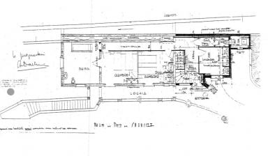 [Villa Zouki au Cap d'Antibes. Projet d'agrandissement, plan du rez-de-chausse.] 1941.
