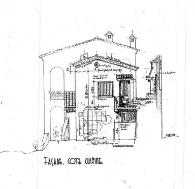 [Villa Zouki au Cap d'Antibes. Projet d'agrandissement, lvation sud ct cuisine.] 1941.