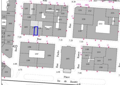 Plan de situation de la chapelle au rez-de-chausse de l'immeuble occupant la parcelle KO0190