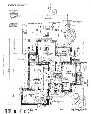 Proprit de Mme Danile Parola. Parc Saramartel. Juan-les-Pins. Plan du rez-de-chausse. 1937.