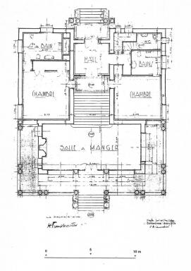  [Villa Belle Aube  Antibes. Plan du rez-de-chausse surlev.], 1937.