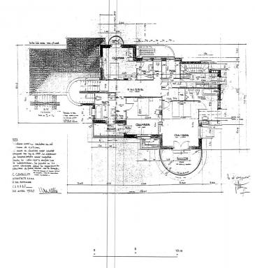 Propriété de Mons. R. M. boul. du littoral Juan-les-Pins. [Villa La Calade] Plan du premier étage. 1937.