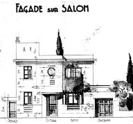 Proprit de Mr Picheral  Juan-les-Pins. Faade sur salon. [Villa Casa Nuova. Elvation ouest.] 1933.