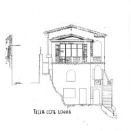 [Villa Zouki au Cap d'Antibes. Projet d'agrandissement, lvation nord ct loggia.] 1941.