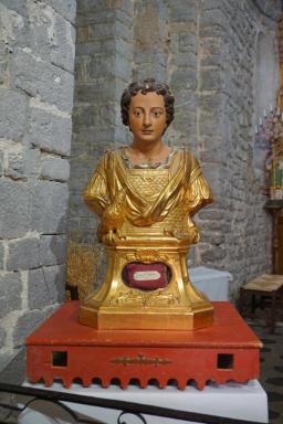 Buste-reliquaire (socle-reliquaire) : saint Julien l'hospitalier. Vue gnrale.