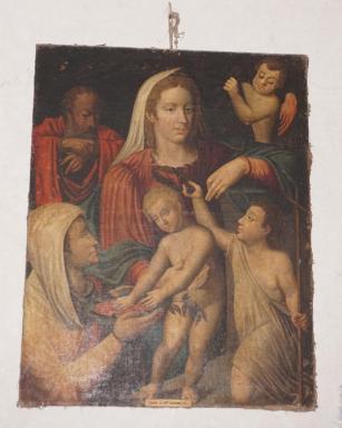 Tableau de la Vierge  l'Enfant avec saint Jean Baptiste, saint Joseph et sainte Elisabeth : vue gnrale.