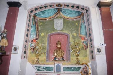 Dcor peint de la niche de l'autel secondaire de saint Eloi : vue rapproche.