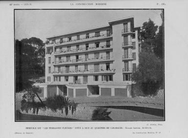 Immeuble dit "Les terrasses fleuries", situ  Nice au quartier de Carabacel, Richard Laugier architecte, [1929].